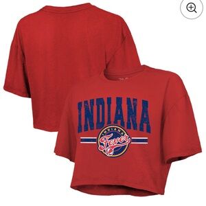 Women’s Indiana Fever Red Chalk Stripe Boxy Crop Top